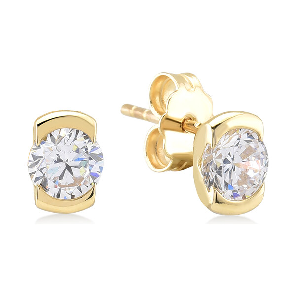 Lillian Vassago Zlaté náušnice so zirkónom na puzetové zapínanie LLV22 28760382