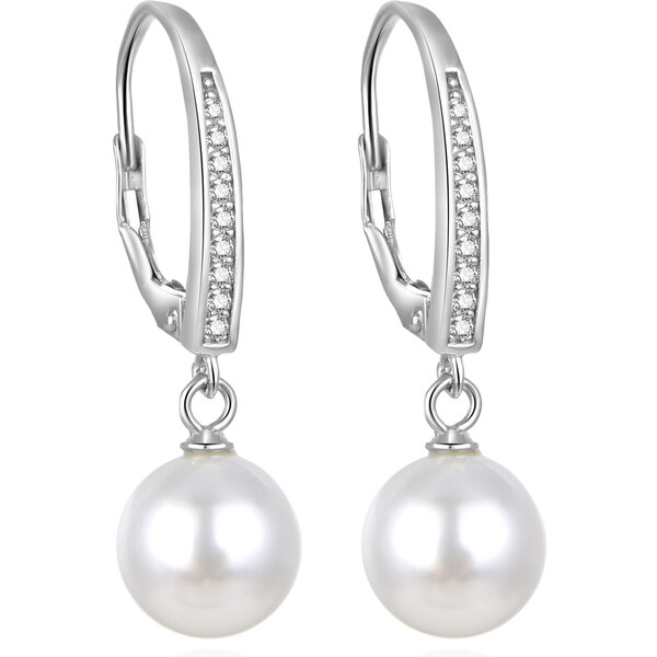 Beneto Krásne strieborné náušnice s perlami AGUC862PL 66594685