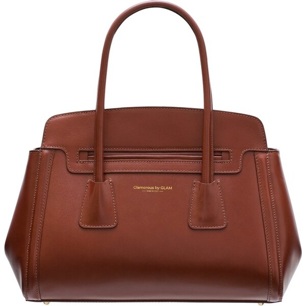 Glamorous by GLAM Kožená kabelka pevná s predným vreckom - hnedá 28197329