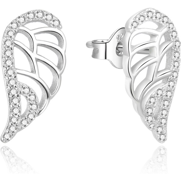 Beneto Pôvabné strieborné náušnice so zirkónmi Anjelské krídla 66594553