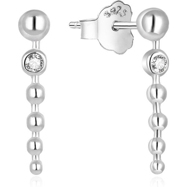 Beneto Módne strieborné náušnice so zirkónmi AGUP1122L 66580049