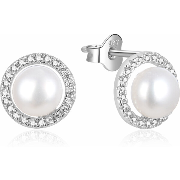 Beneto Jemné strieborné náušnice s pravými perlami AGUP2091P 66579189