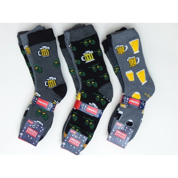 Pánske veselé ponožky termo 3 páry 28234739