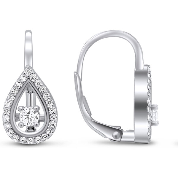 Brilio Silver Blyštivé náušnice so zirkónmi EA114W 66578751