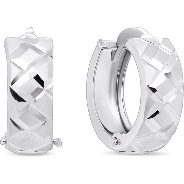 Brilio Silver Štýlové kruhové strieborné náušnice EA155W 66597099