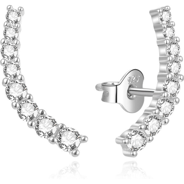 Beneto Moderné pozdĺžne náušnice s čírymi zirkónmi AGUP2344L 66585713