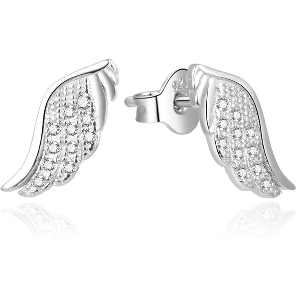 Beneto Prekrásne strieborné náušnice so zirkónmi Anjelské krídla 66584125