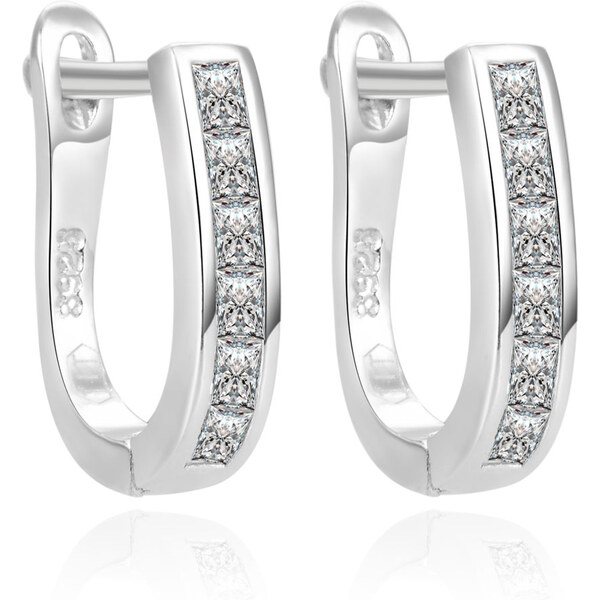 Beneto Moderné strieborné náušnice so zirkónmi AGUC2389L 66586239