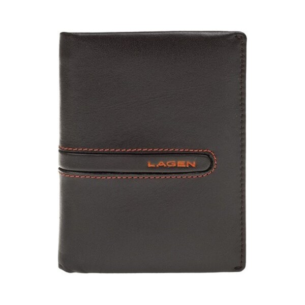 Pánska kožená peňaženka LAGEN 614860 hnedo-oranžová 28213389