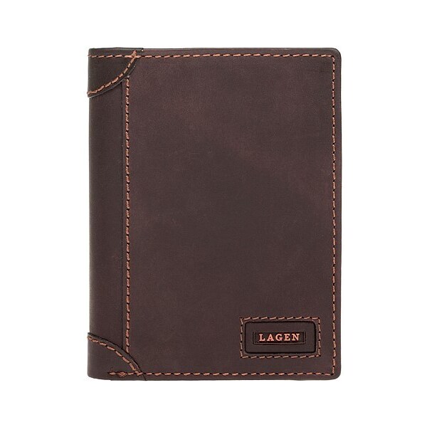Pánska kožená peňaženka LAGEN LG-1124 hnedá 28213434