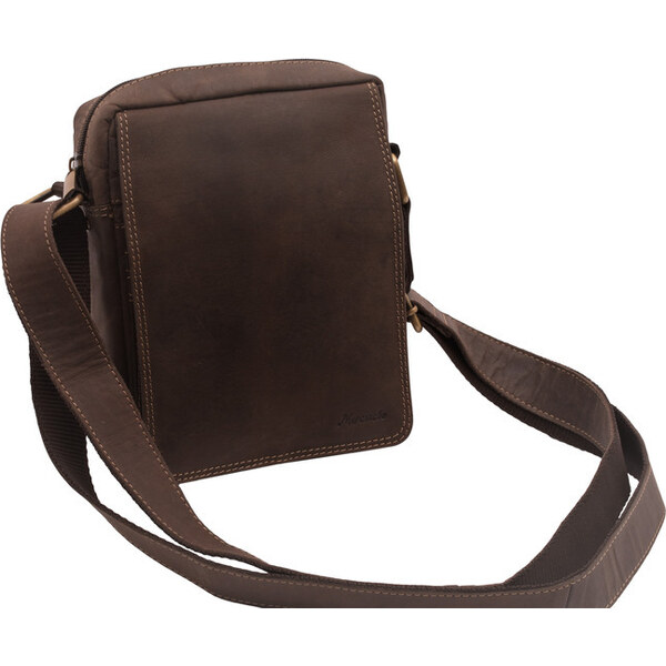 Mercucio Pánske kožené crossbody tmavohnedý hunter 250586 28213516