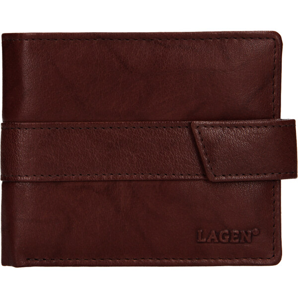 Pánska kožená peňaženka LAGEN V-03-HNEDÁ - BRN 36122550