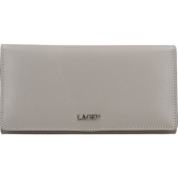 DÁMSKA KOŽENÁ PEŇAŽENKA LAGEN 50310 - SVETLO ŠEDÁ 28213567