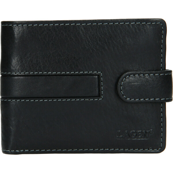 Pánska kožená peňaženka LAGEN 1997/T - ČIERNA 28213569