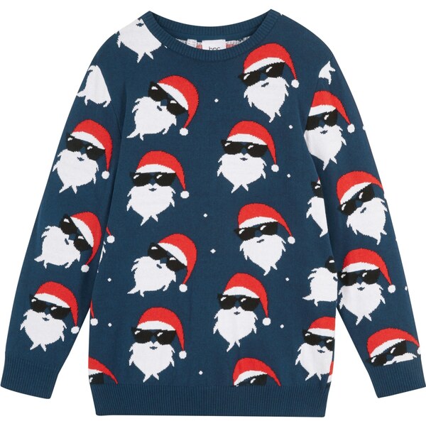 bonprix Pulóver s vianočným motívom, farba modrá 44736379