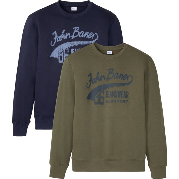 bonprix Mikina (2ks v balení), farba modrá 44791362