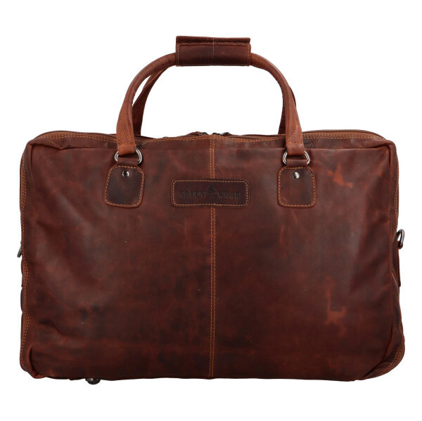 Cestovná kožená taška hnedá - GreenWood Surafel hnedá 63422587