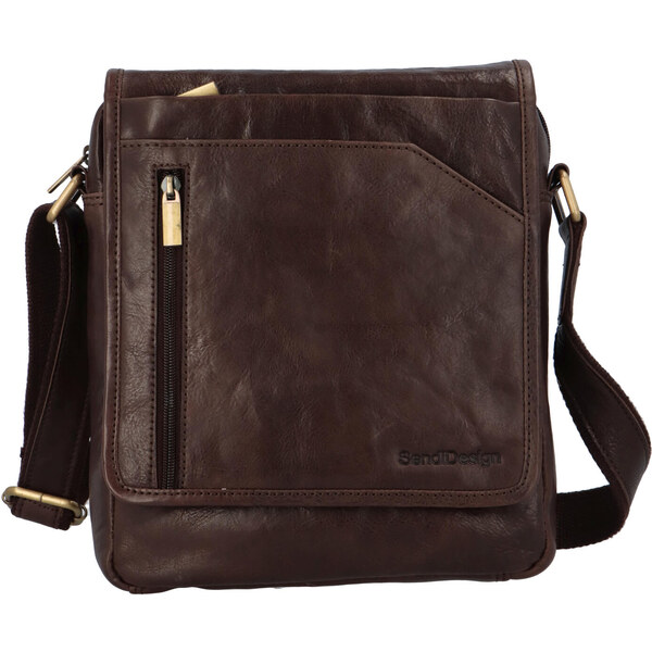 Pánska kožená taška cez plece hnedá - SendiDesign Milakyj hnedá 56864287