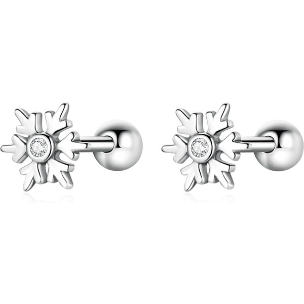 Emporial strieborné kôstkové náušnice Snehová vločka BSE529 55672286