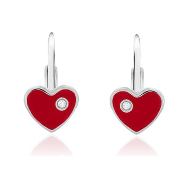 Ligot Detské strieborné náušnice srdiečka so zirkónom 46720260