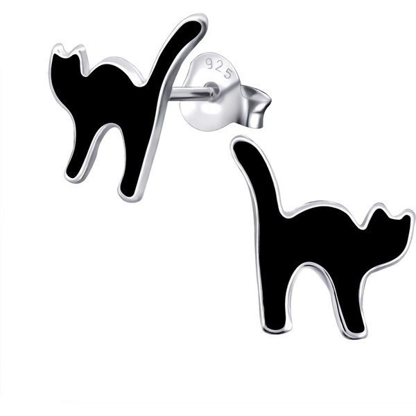 MAJYA Strieborné náušnice BLACK CAT 10573 64581246