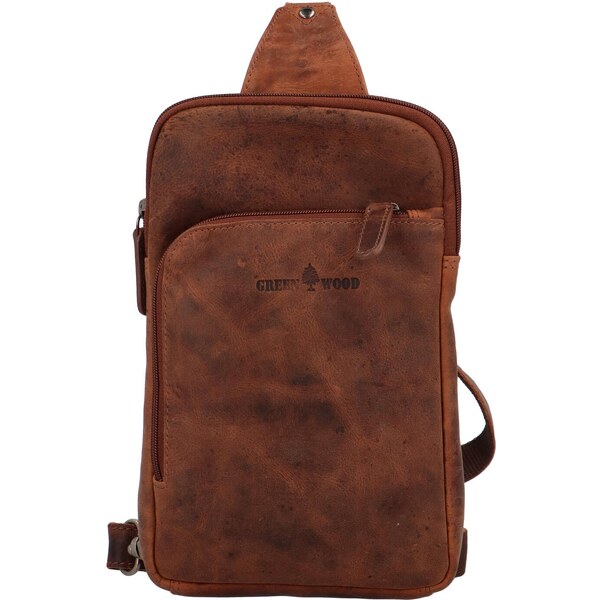 Kožený crossbody batôžtek khaki - Greenwood Awelaos Khaki 64145053