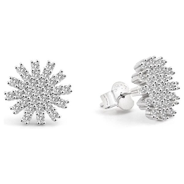 Beneto Blyštivé strieborné náušnice Vločka AGUP2723 66579222