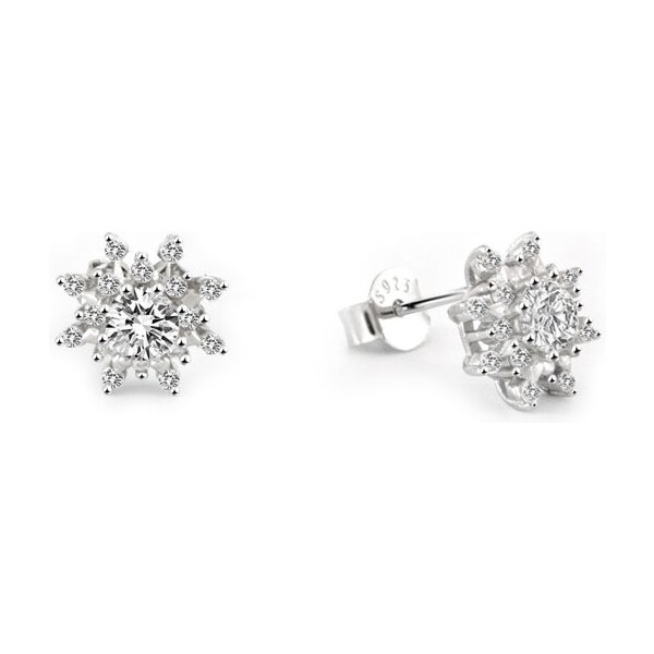 Beneto Slušivé strieborné náušnice Vločka AGUP2749 66579415