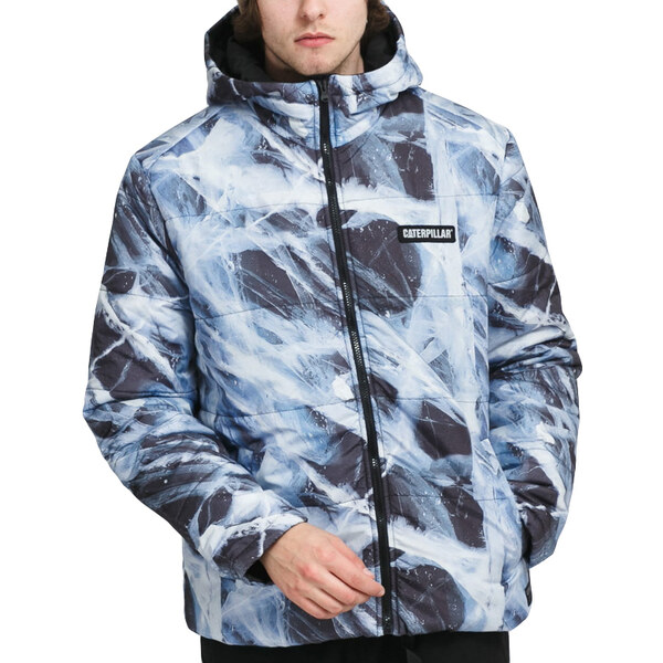 Caterpillar Allover Print Outdoor Jacket Blue L - Pánske - Bunda - 66361638