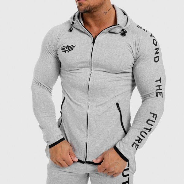 Iron Aesthetics Pánska SlimFit mikina Beyond the Future, sivá 28400304
