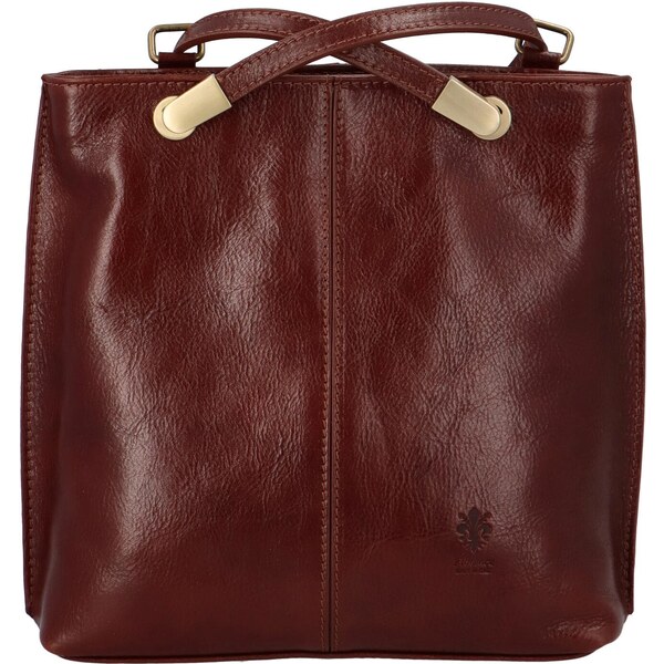 Dámsky kožený kabelko/batoh hnedý - Delami Vera Pelle Jenafes hnedá 48364082