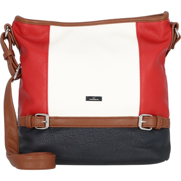 TOM TAILOR Taška cez rameno Juna námornícka modrá / hnedá / červená / 41559964