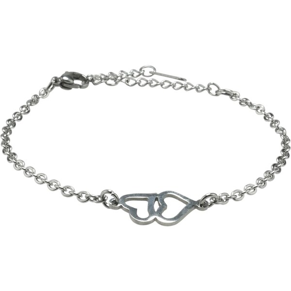 CITY STORM Dámsky strieborný náramok so srdiečkami z chirurgickej 66888853