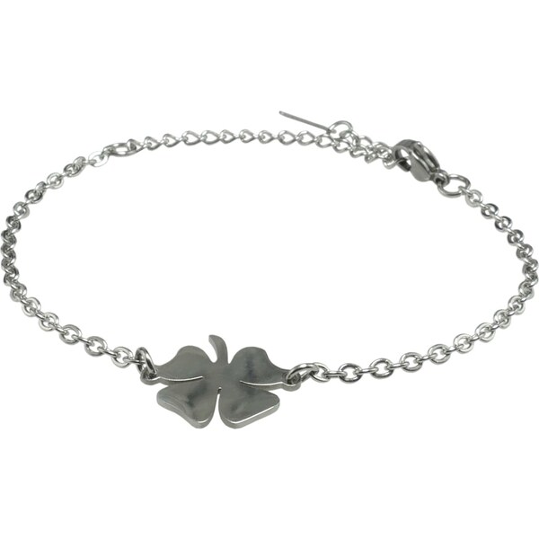 CITY STORM Strieborný náramok so štvorlístkom z chirurgickej ocele 66889473