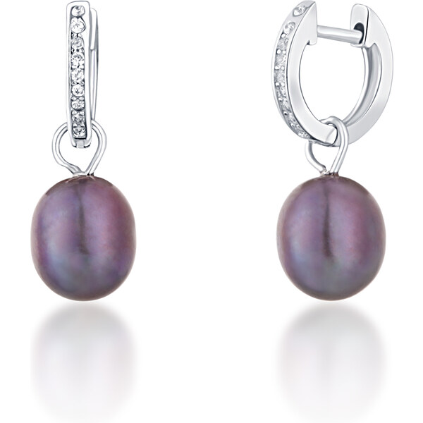 JwL Luxury Pearls Strieborné kruhové náušnice á la vojvodkyňa Kate s 66596025