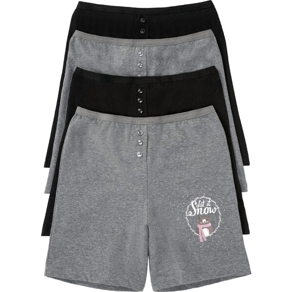 bonprix Dlhé nohavičky boxerky s vysokým pásom (4 ks), farba čierna 46496938