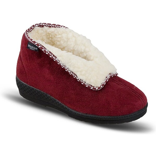 Dámske kožušinové celé papuče Mjartan- bordové 28542543