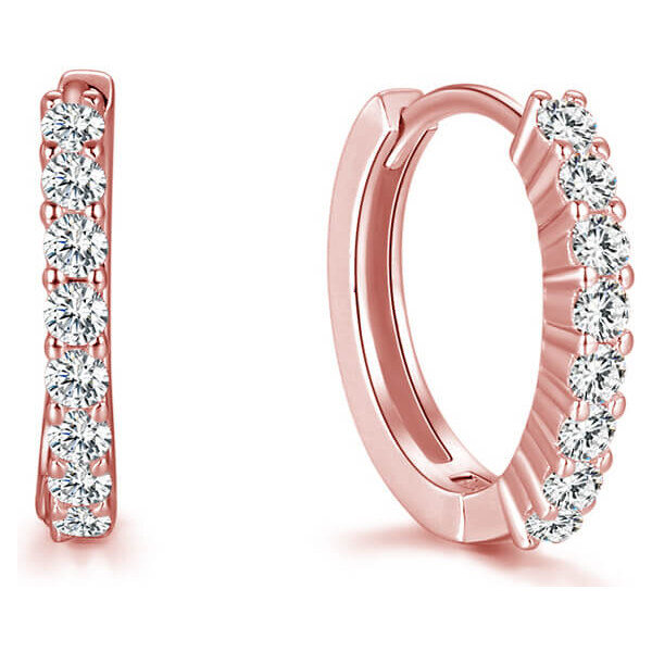 Beneto Pozlátené kruhové strieborné náušnice AGU1152-ROSE 66580075