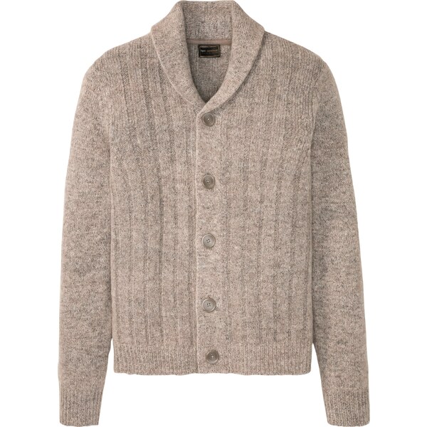 bonprix Pletený sveter s vrúbkovaným vzorom, farba béžová 45480944