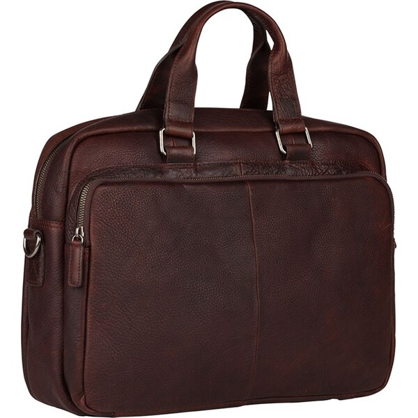 BURKELY Kožená taška na notebook Burkely Luca tm. hnědá 28748452