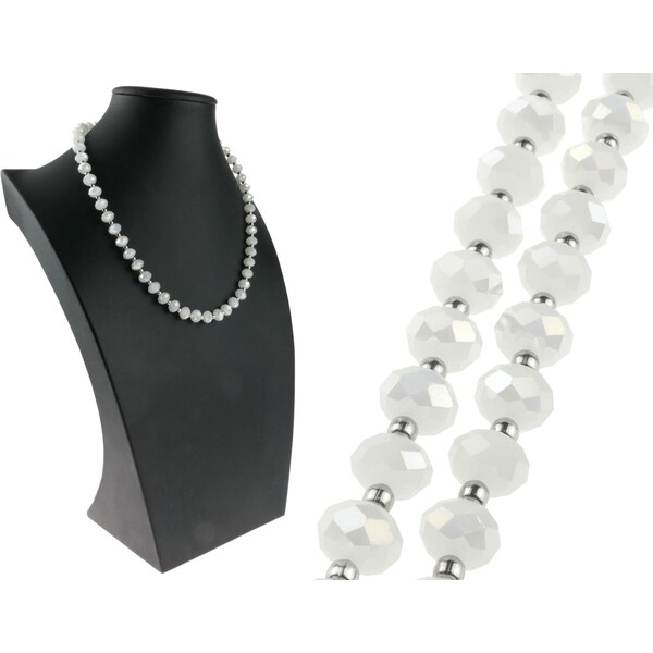 CITY STORM Dámsky náhrdelník biely z brúseného skla v kombinácií s 66888720