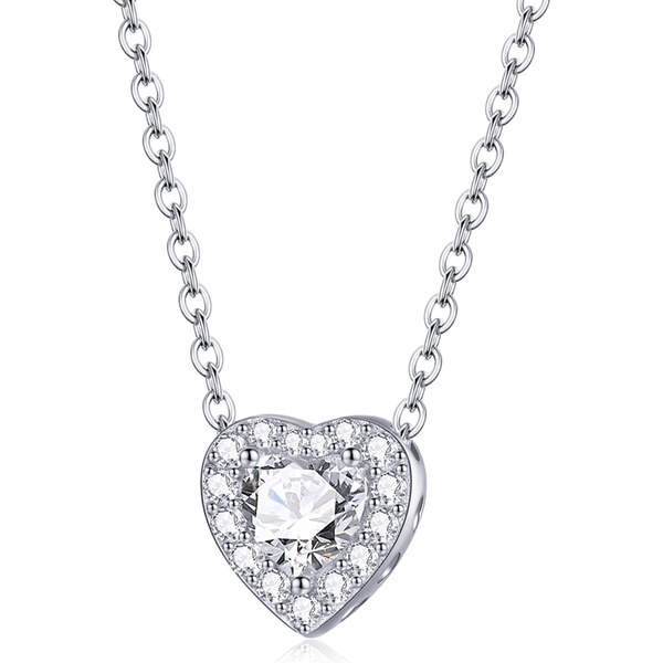 Emporial strieborný náhrdelník Číre trblietavé srdce 42714009