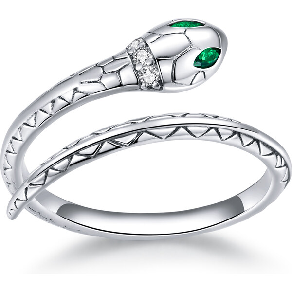 Emporial strieborný nastaviteľný prsteň Rozprávkový had 41531079