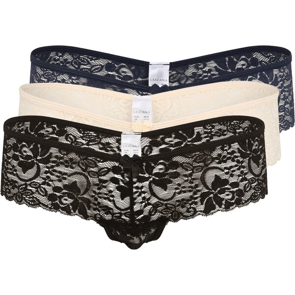 LASCANA Tangá béžová / modrá / čierna 55647140
