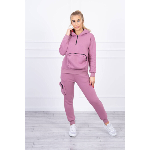 MladaModa Zateplená tepláková súprava s veľkým vreckom model 9324 28959352