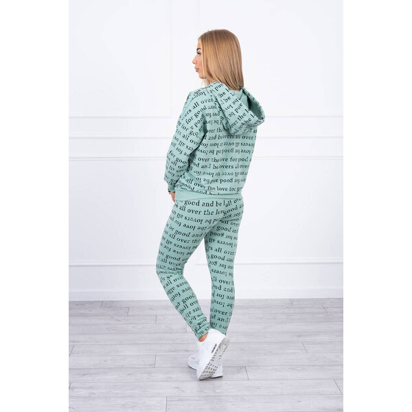 MladaModa Tepláková súprava s kapucňou a nápismi model 1D tmavá 28959374