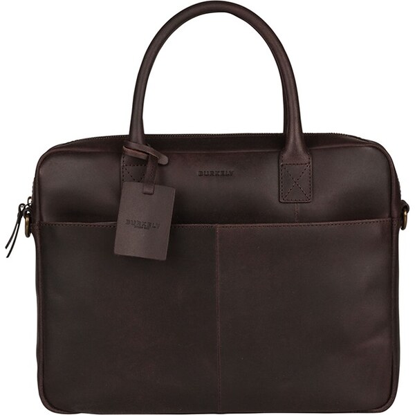 BURKELY Kožená taška na notebook UNI Burkely Dario tm. hnedá 28748457