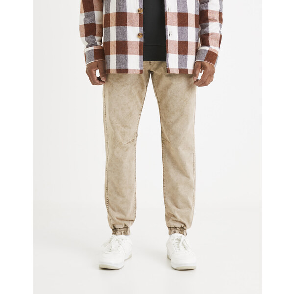 Béžové pánske žíhané nohavice Celio 50508150