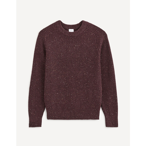 Vínový pánsky žíhaný sveter Celio 50500970