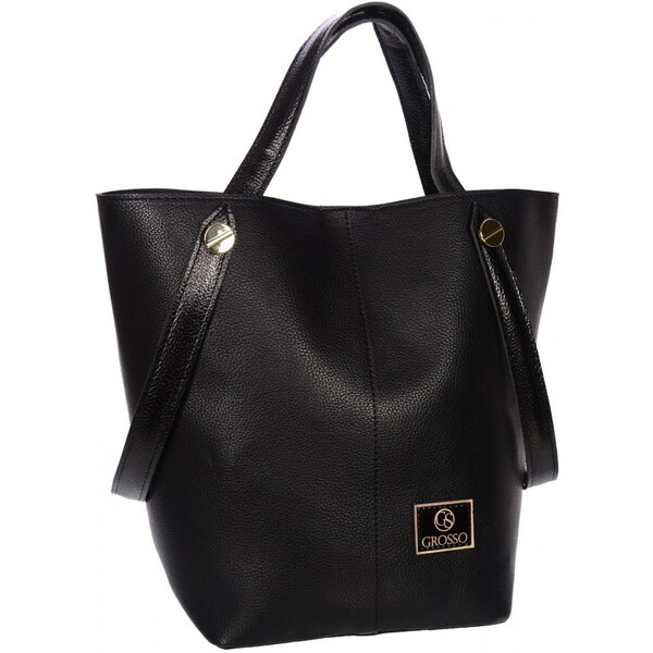 Čierna shopper dámska kabelka S683 GROSSO 28679955